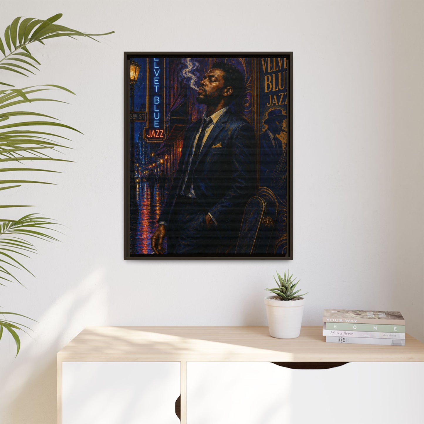 After the Gig Framed Retro Jazz Music Canvas Print