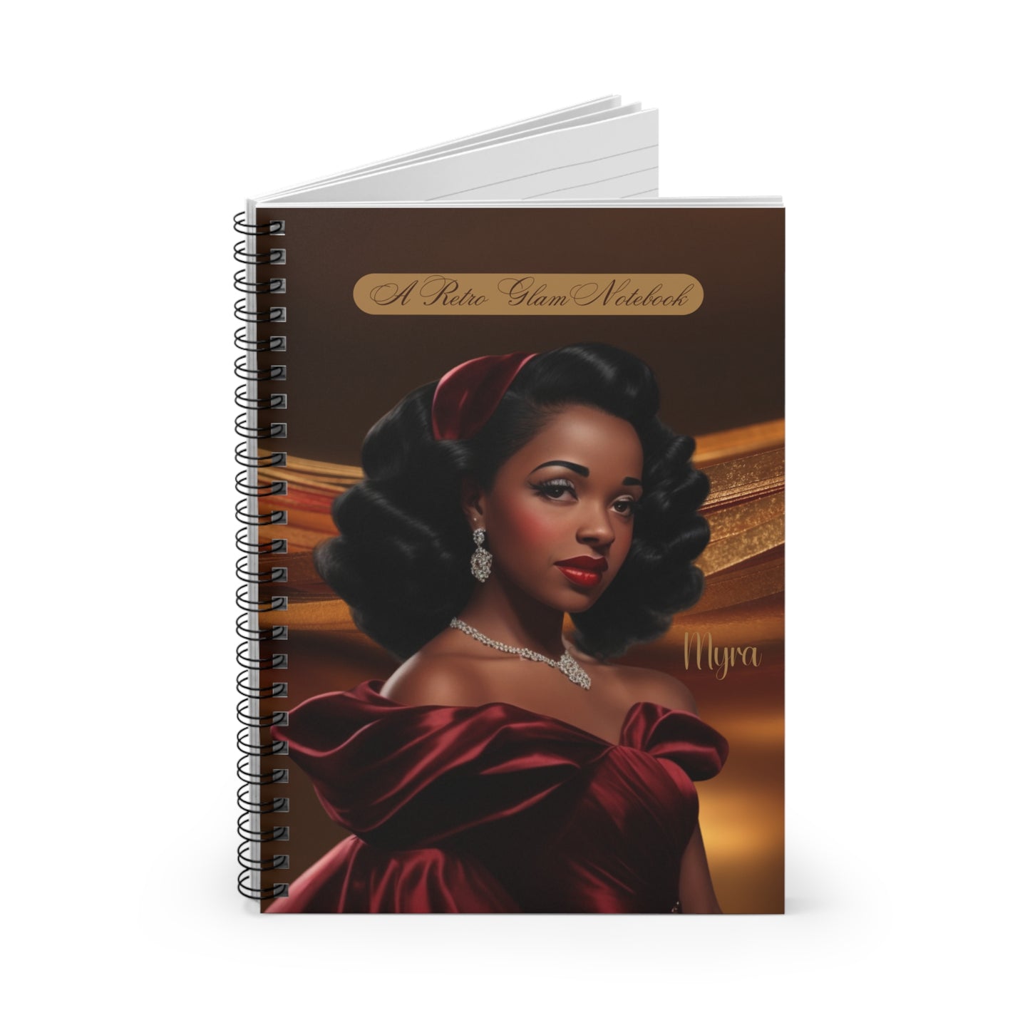 Retro Glam (Myra) Spiral Notebook - Ruled Line