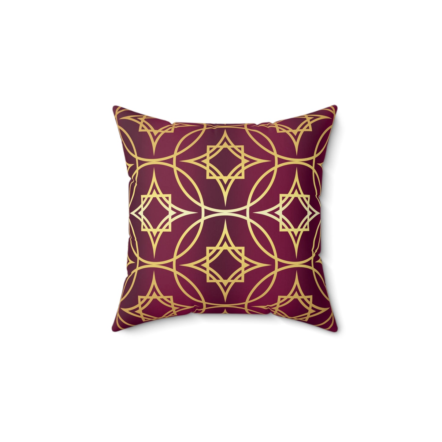 Gilded Geometric Burgundy & Gold Decorative Pillow