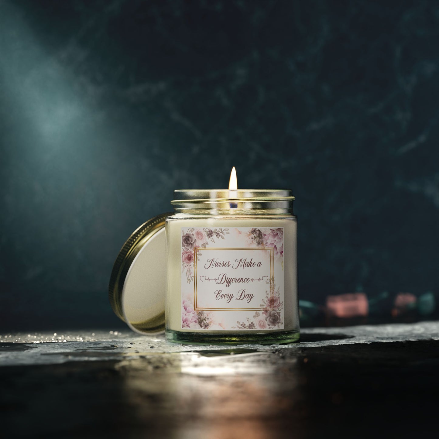 Nurses Make a Difference...Scented Candle — Coconut Apricot Wax (4oz, 9oz)