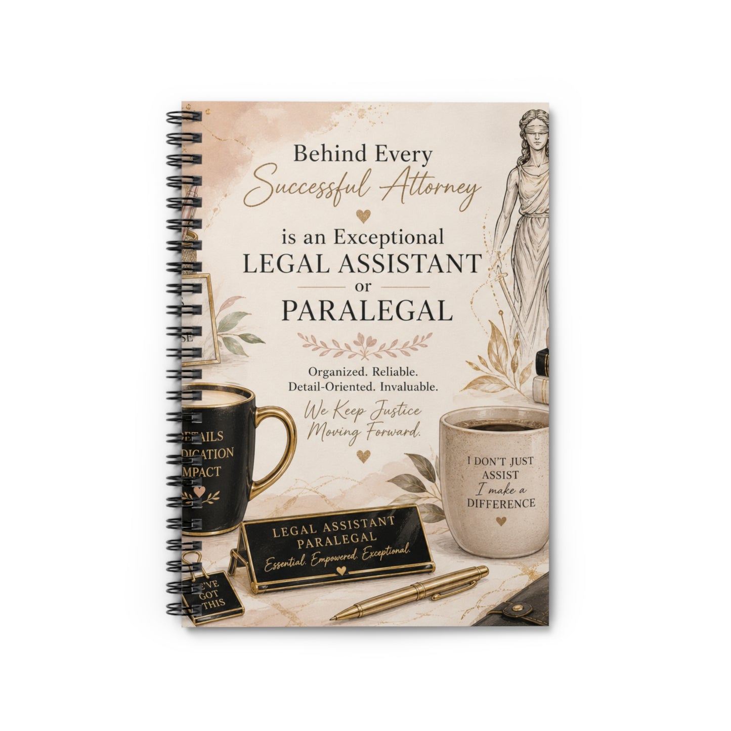 Counsel & Confidence: Paralegal or Legal Asst. Ruled Spiral Notebook