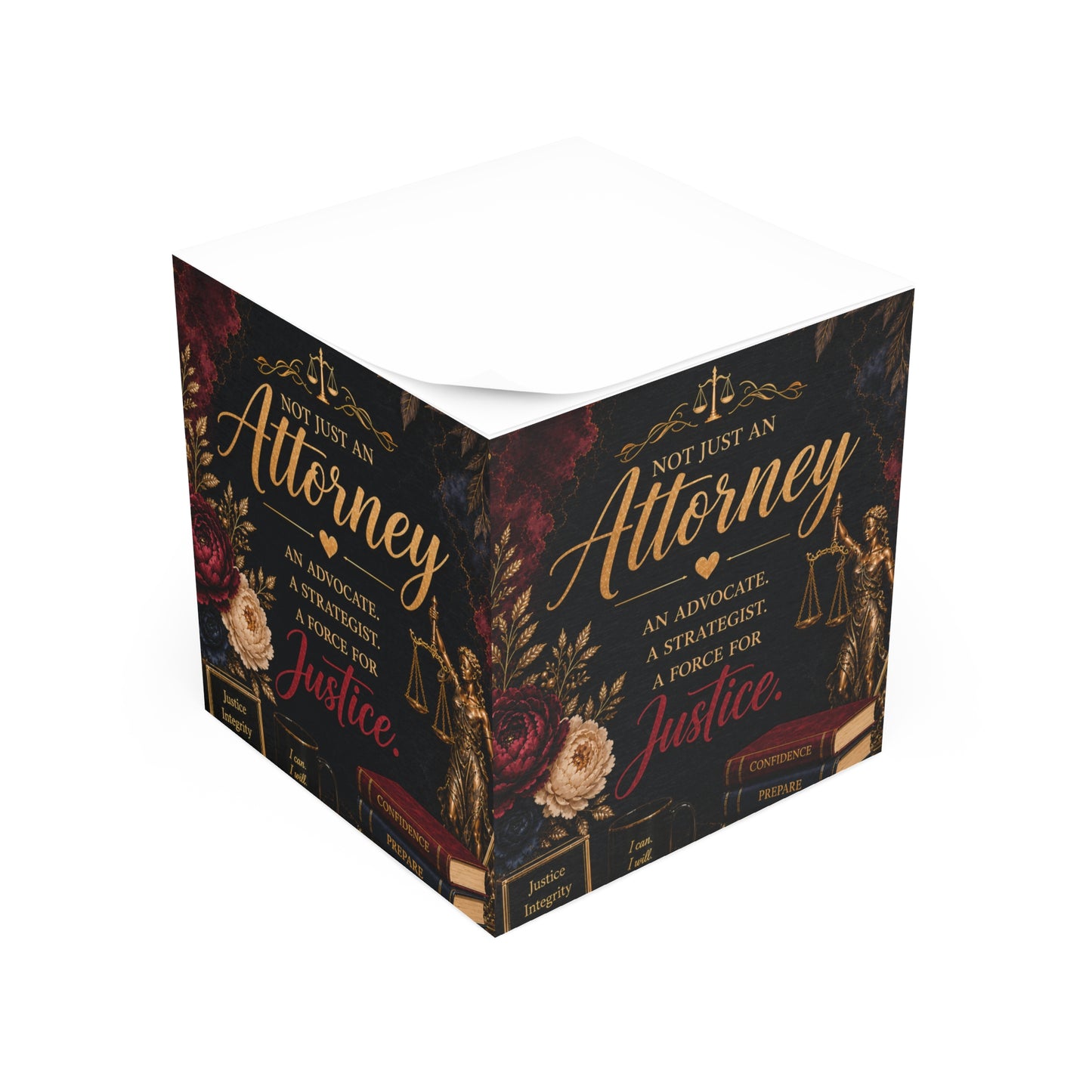 Attorney Note Cube — "Not Just an Attorney" Inspirational Legal Desk Gift