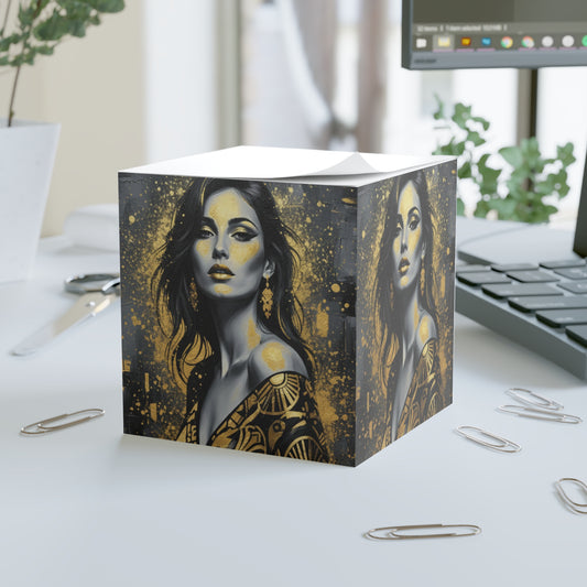 Glam Girl (Gold/Black) Note Cube