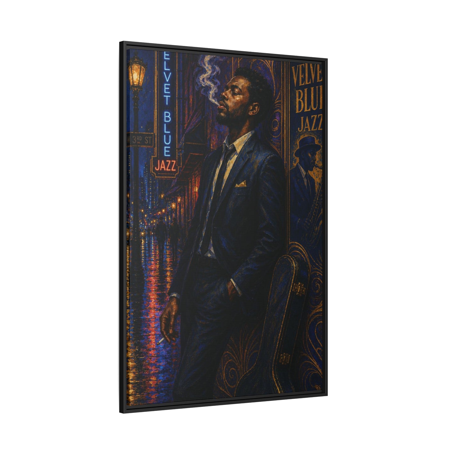 After the Gig Framed Retro Jazz Music Canvas Print