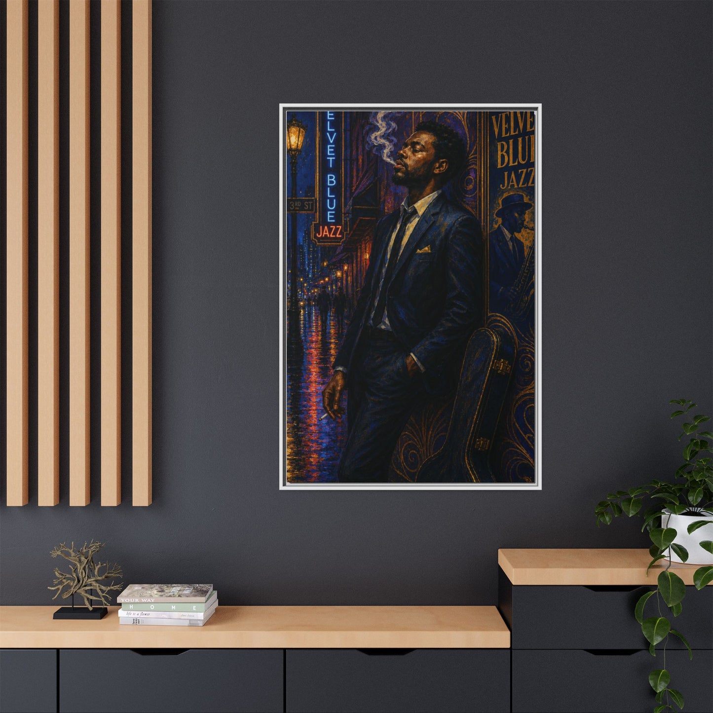 After the Gig Framed Retro Jazz Music Canvas Print