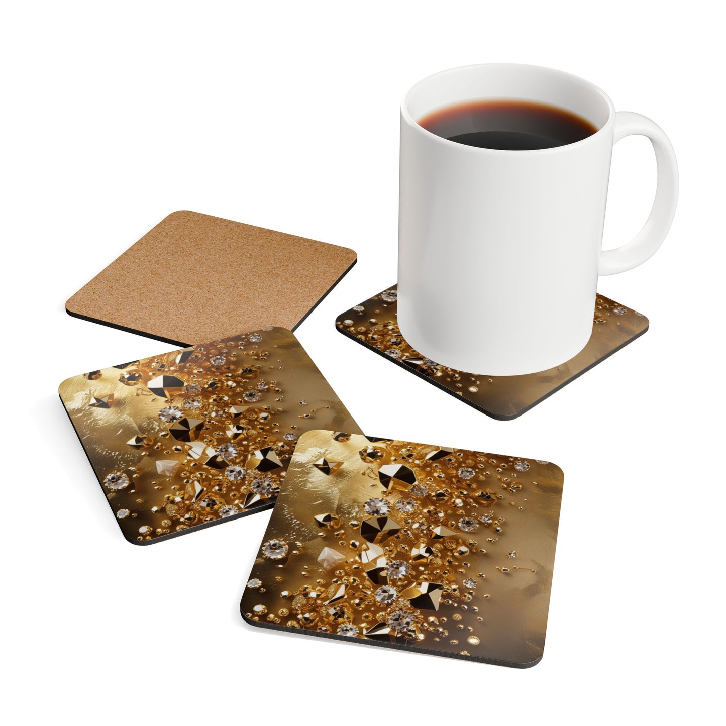 Golden Rush Corkwood Coaster Set