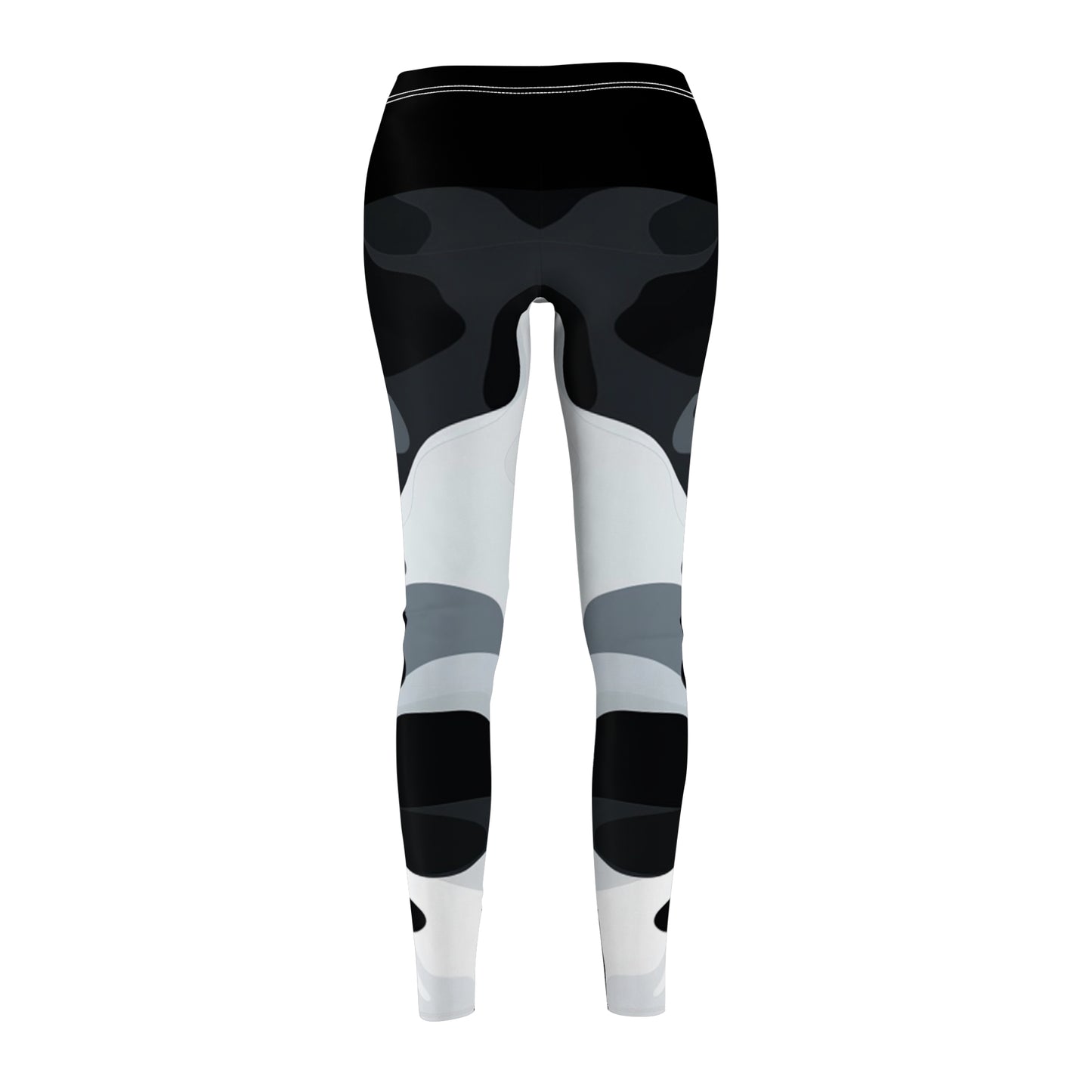 Black/Gray Women's Cut & Sew Casual Leggings (AOP)