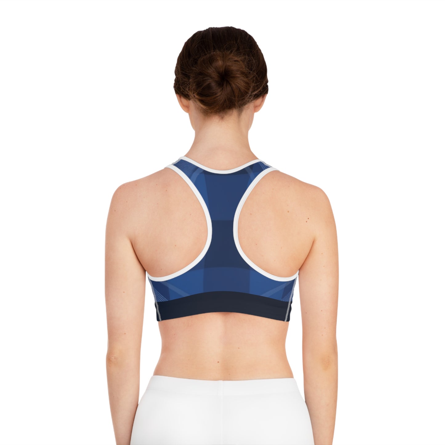 Dark Blue Sports Bra (AOP)