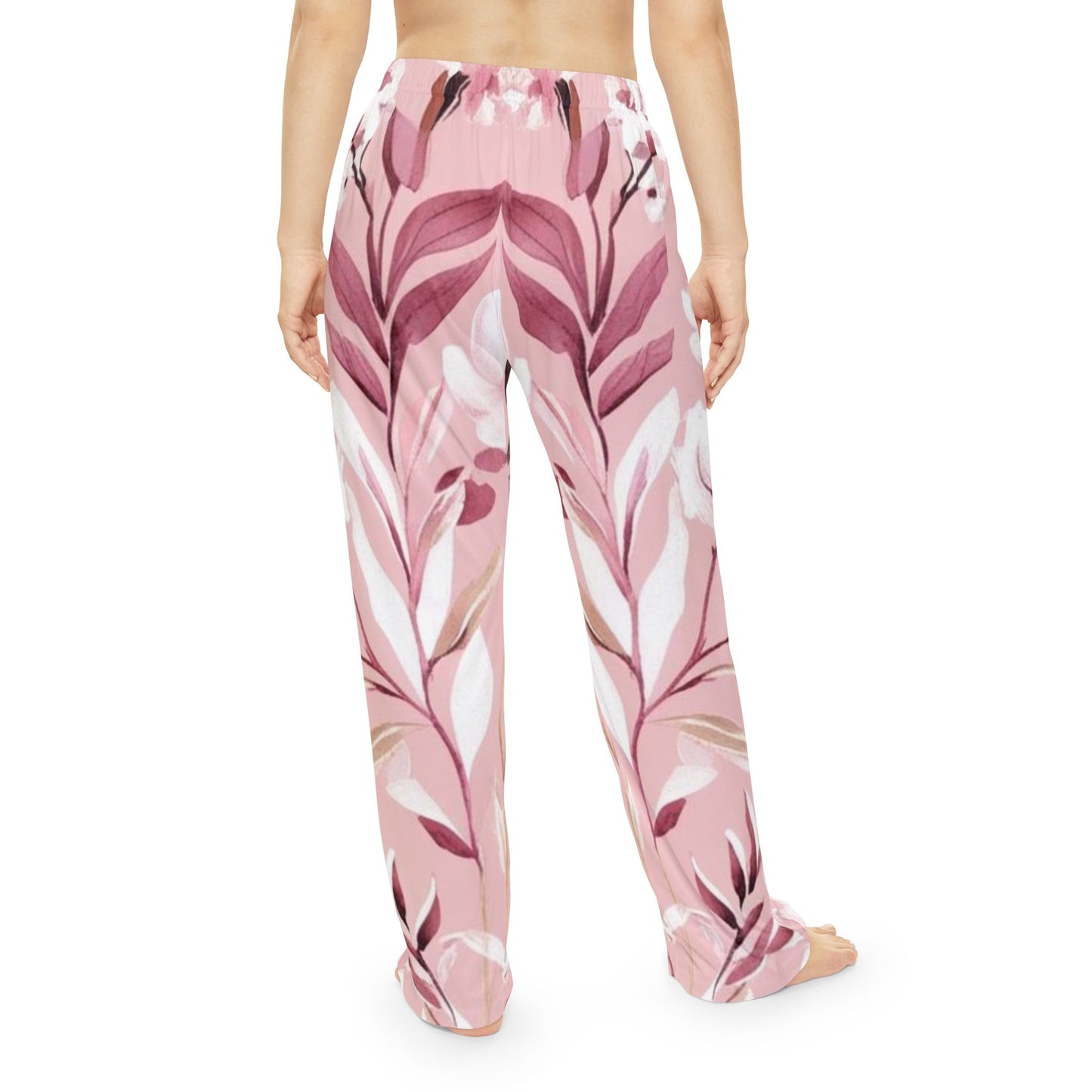 Pink & White Floral Women's Pajama Pants (AOP)