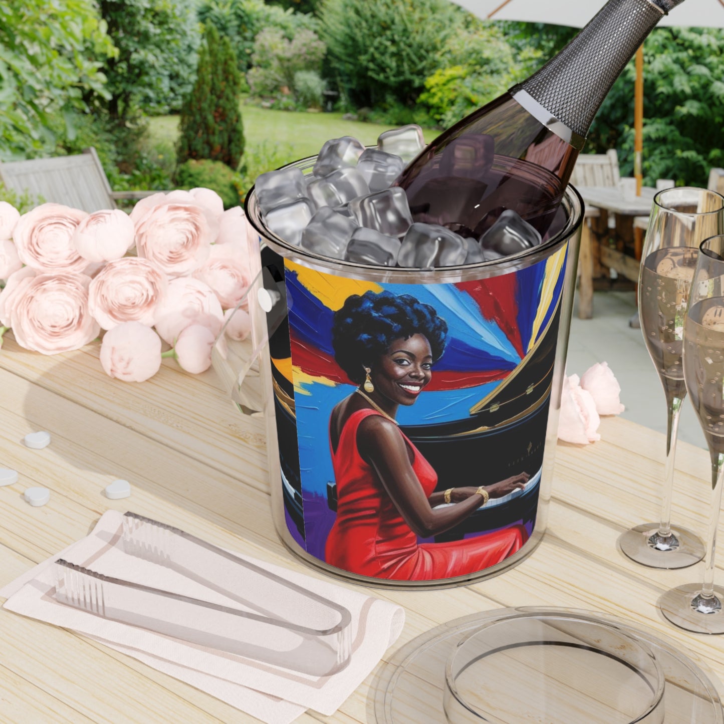 Jazz Serenade Ice Bucket with Tongs