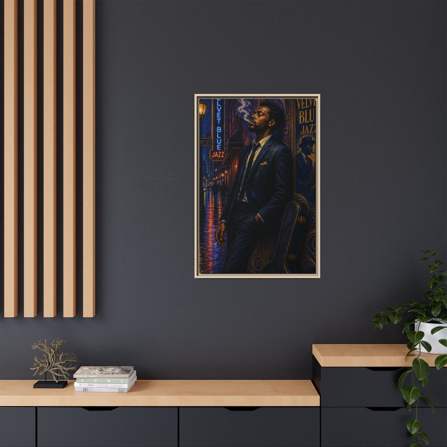 After the Gig Framed Retro Jazz Music Canvas Print