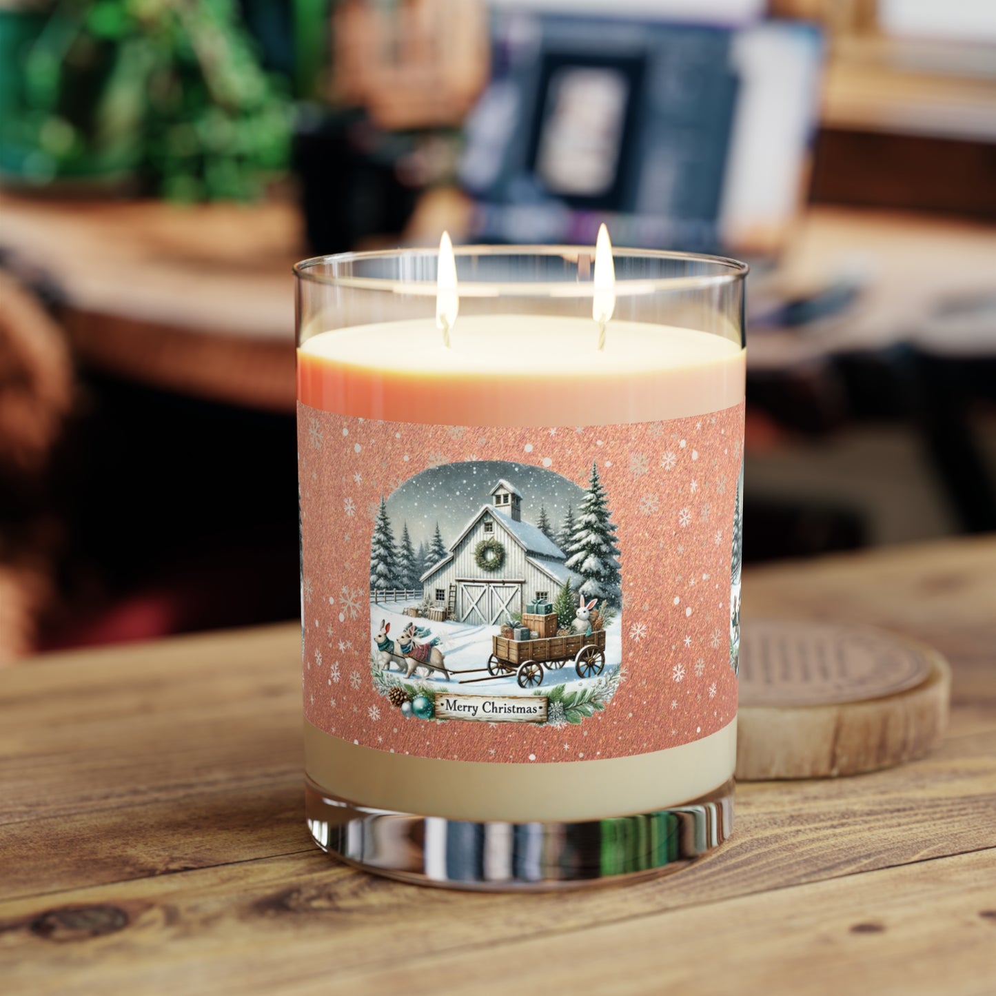 Merry Christmas Scented Candle - Full Glass, 11oz