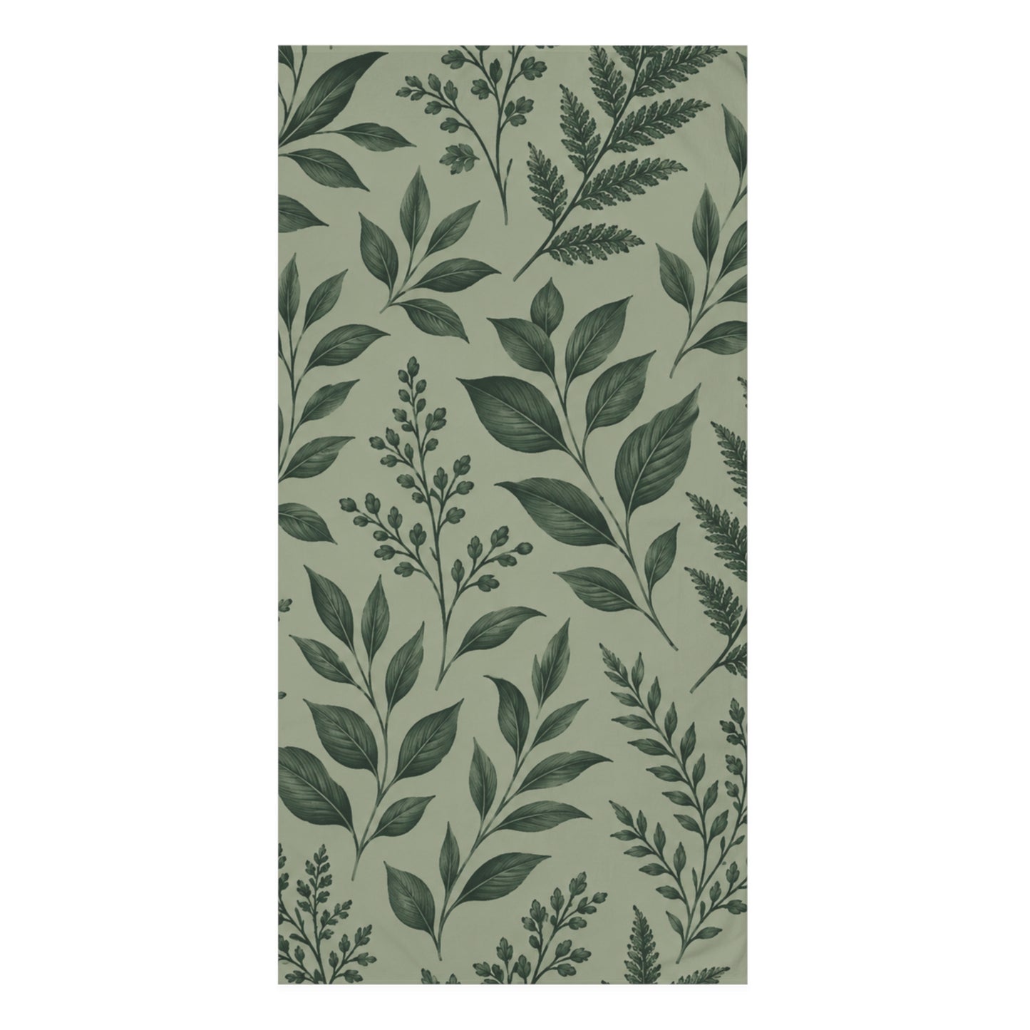 Botanical Green Leaf Bath & Beach Towel