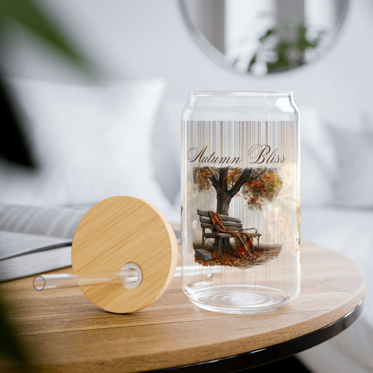 Autumn Bliss Sipper Glass, 16oz