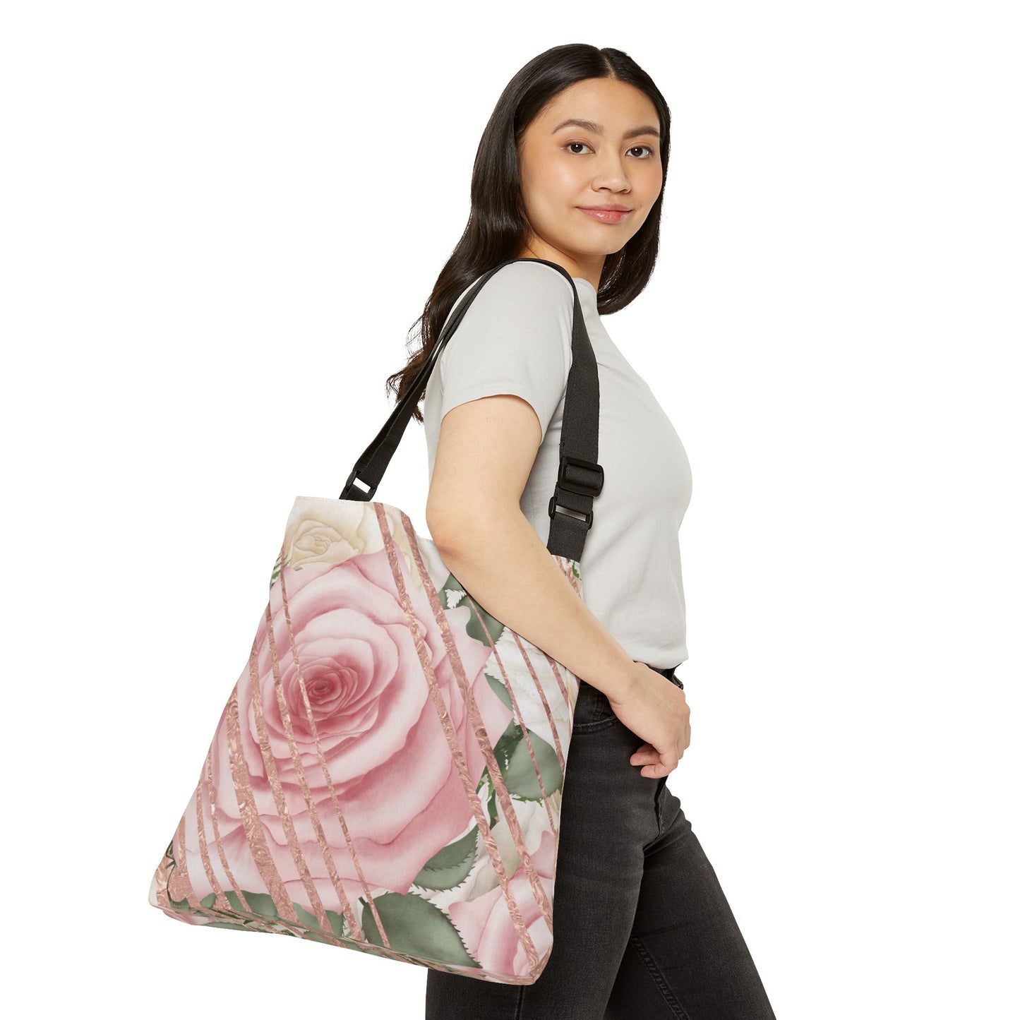 Kiss From a Rose Gold Adjustable Tote Bag (AOP)