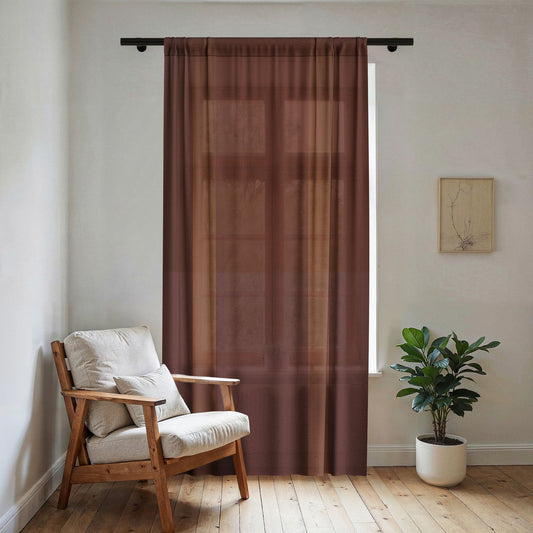 Down to Earthtone Sheer Curtain - Warm Ombre Window Panel