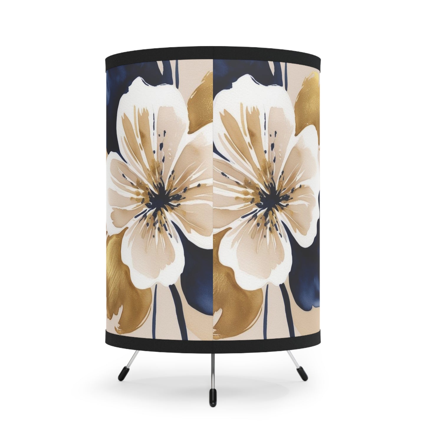 Abstract Floral Tripod Lamp