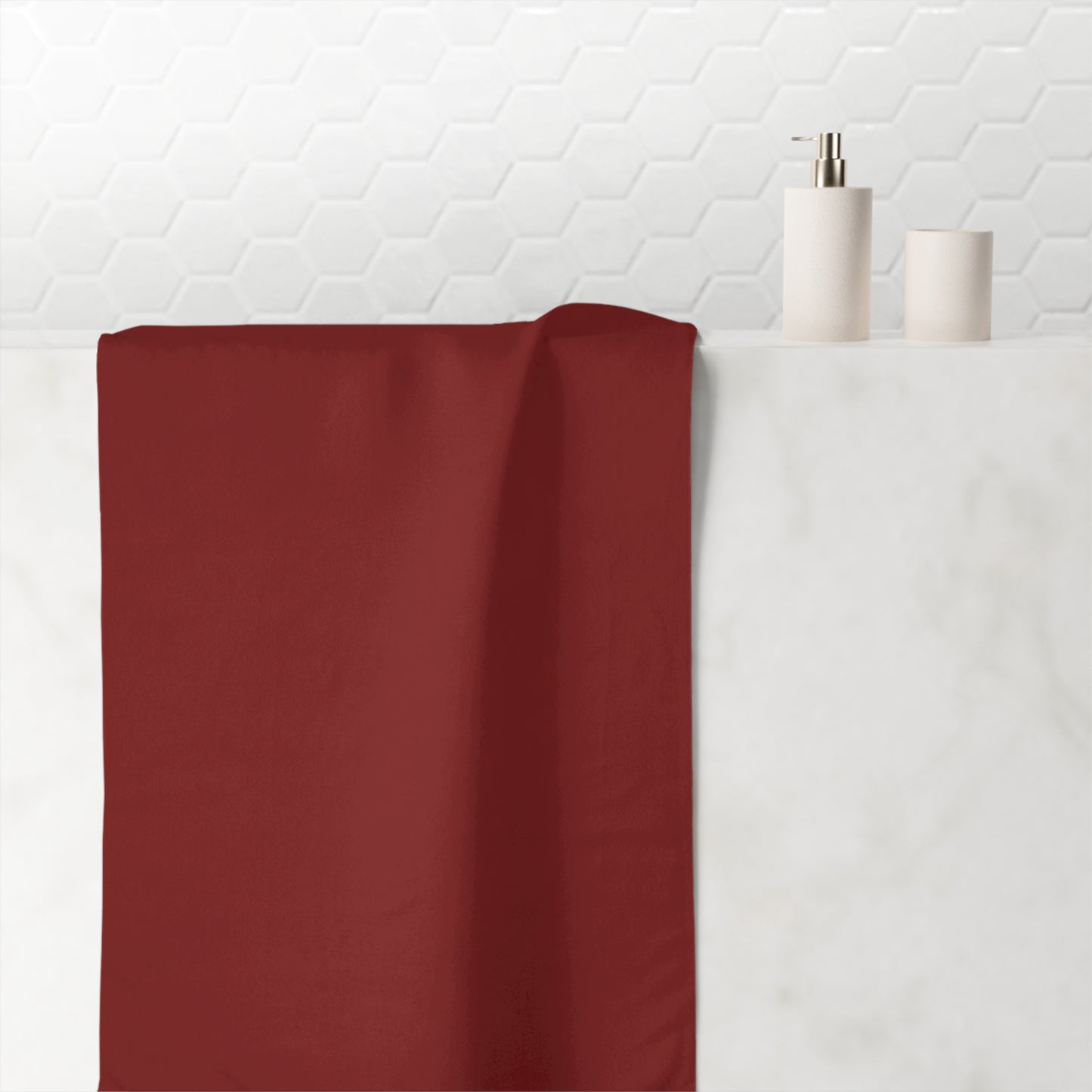 Velvet Rouge Plush Cotton Towel – Deep Burgundy Mink-Cotton