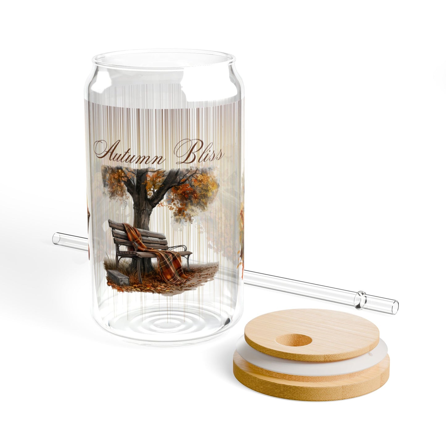 Autumn Bliss Sipper Glass, 16oz