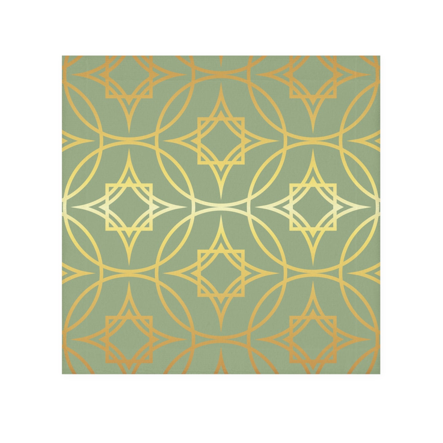 Gilded Geometric Sage Green & Gold Face Towel — Decorative Spa Hand Cloth
