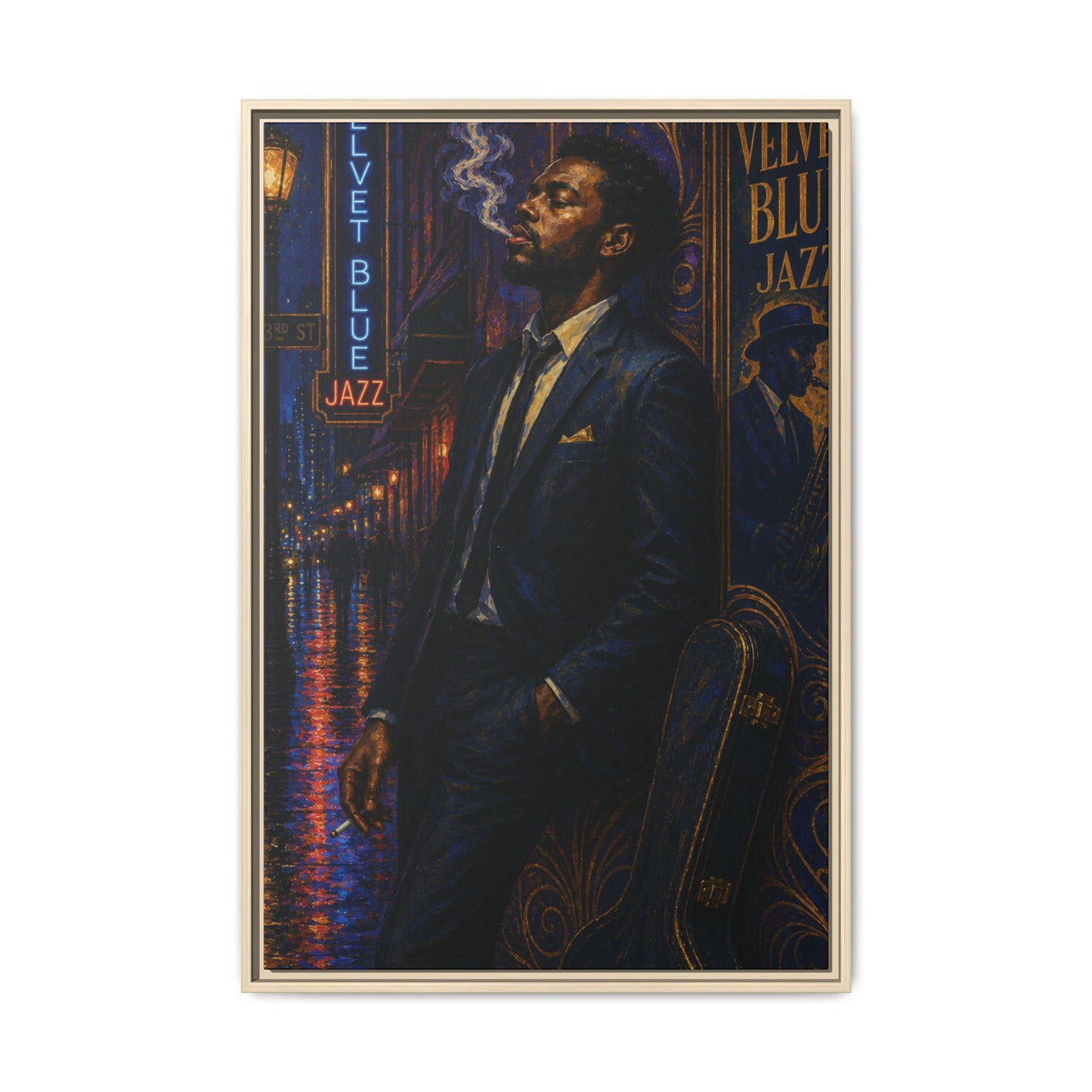 After the Gig Framed Retro Jazz Music Canvas Print