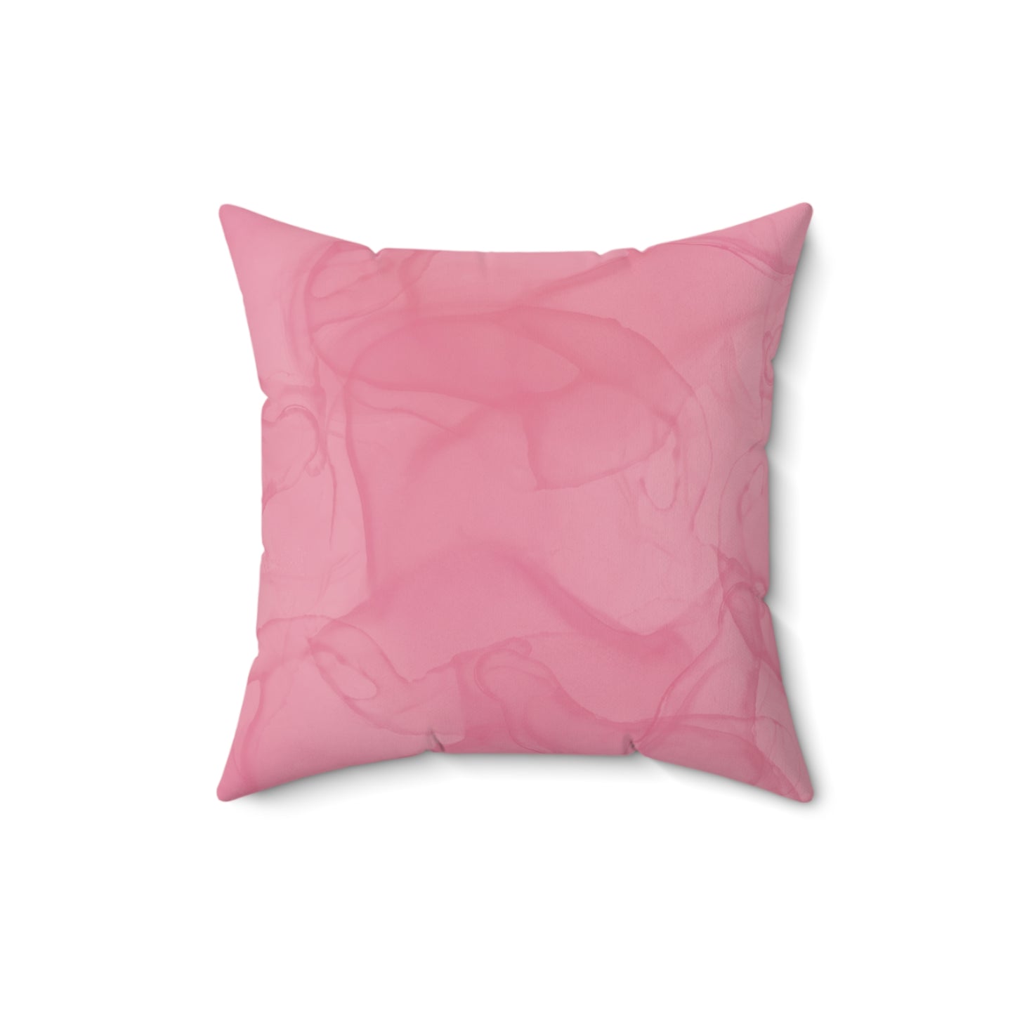Blush Pink Faux Suede Square Pillow — Soft Blush Decorative Throw Pillow