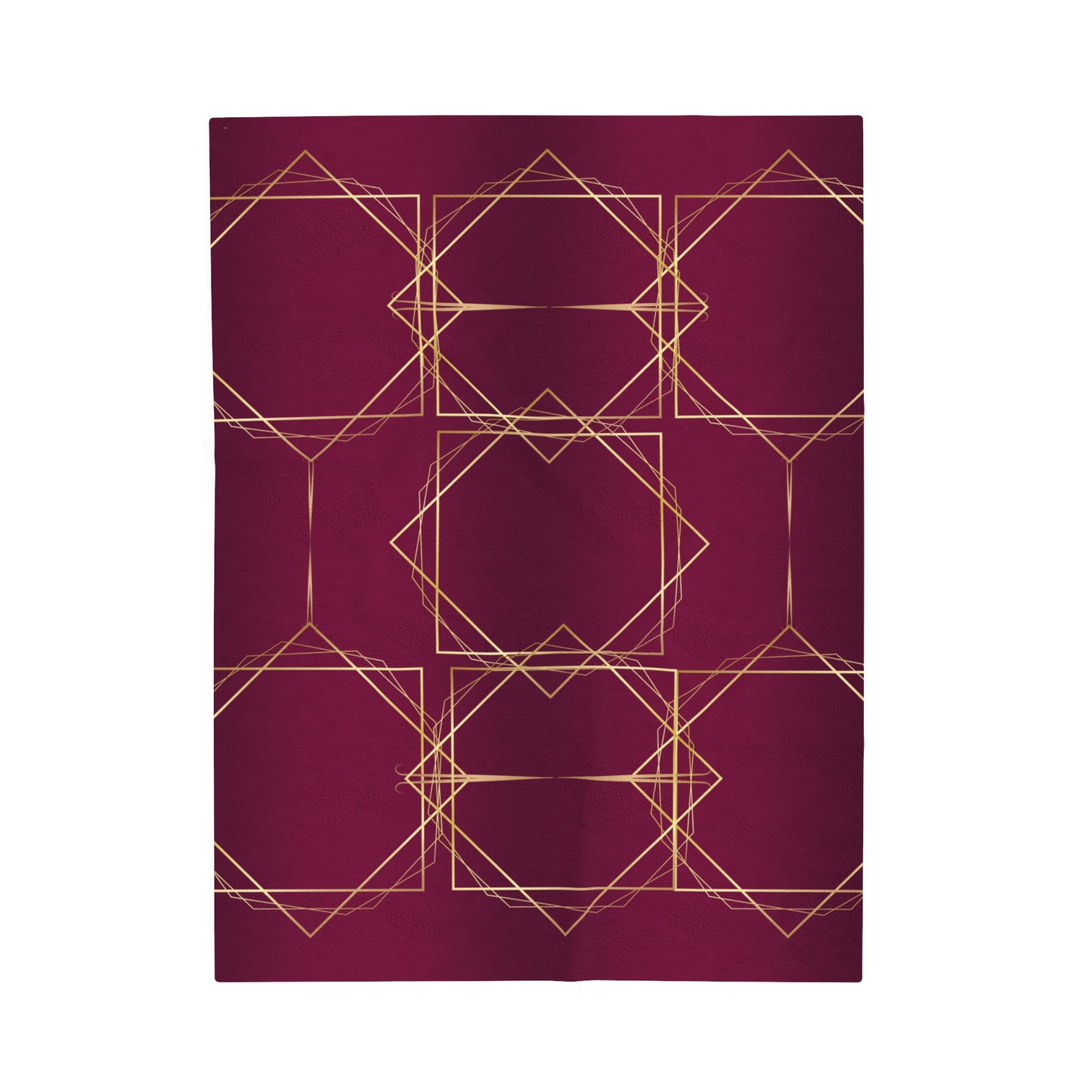 Gilded Elegance (Burgundy) Velveteen Plush Blanket