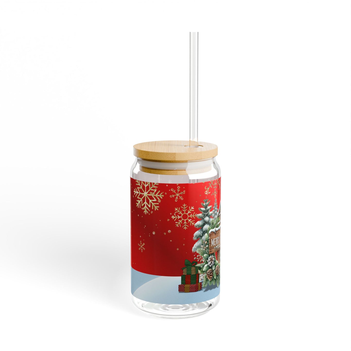 Merry Christmas Sipper Glass, 16oz