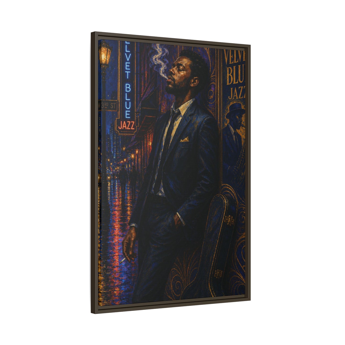 After the Gig Framed Retro Jazz Music Canvas Print