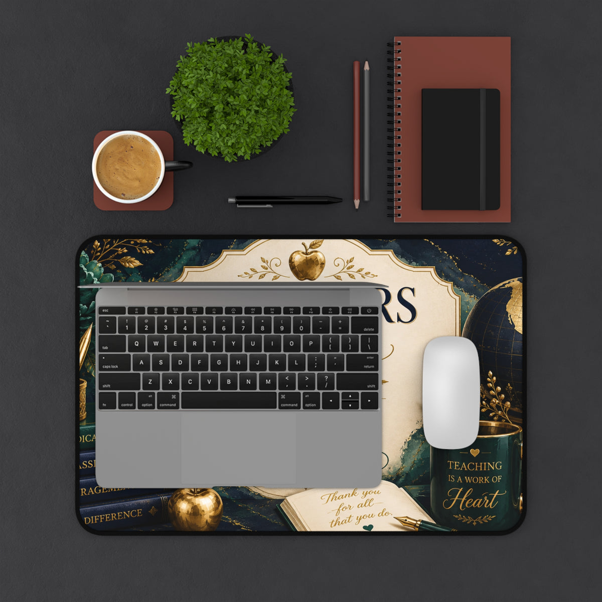 Teacher Appreciation Desk Mat - "Teachers Inspire Minds & Shape Futures" Appreciation Gift for Educators