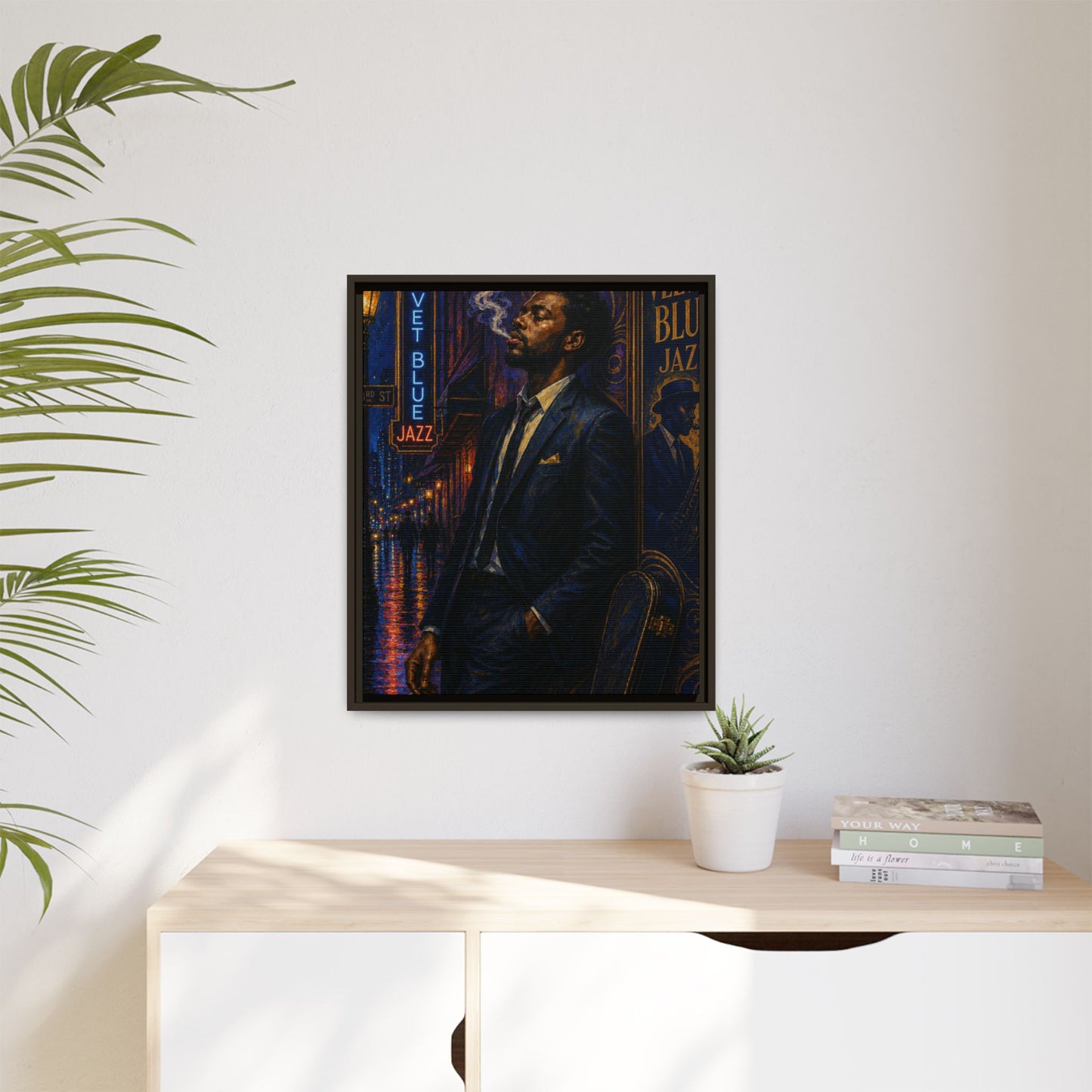 After the Gig Framed Retro Jazz Music Canvas Print