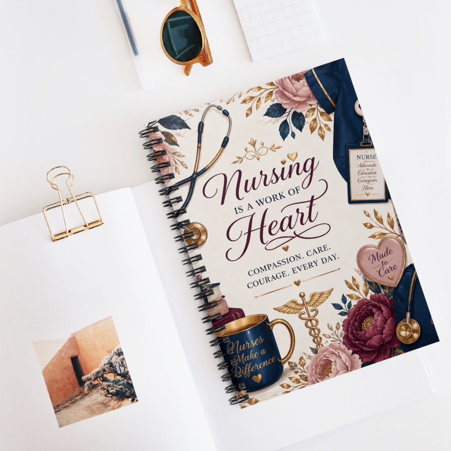 Nursing Is a Work of Heart Spiral Notebook — Ruled Journal for Nurses/Nursing Students/CNAs