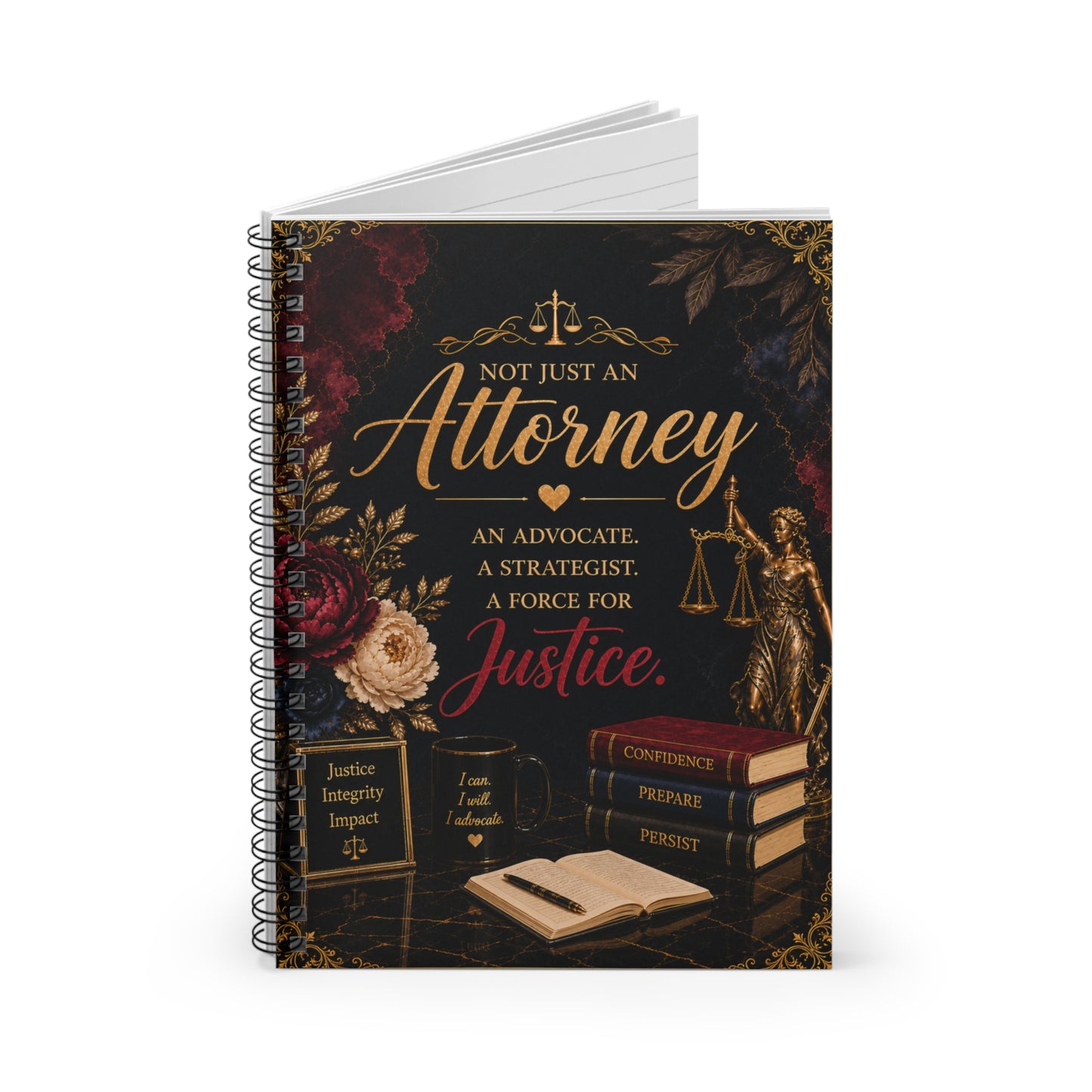 Attorney Spiral Notebook — "Not Just an Attorney" Justice-Themed Ruled Journal
