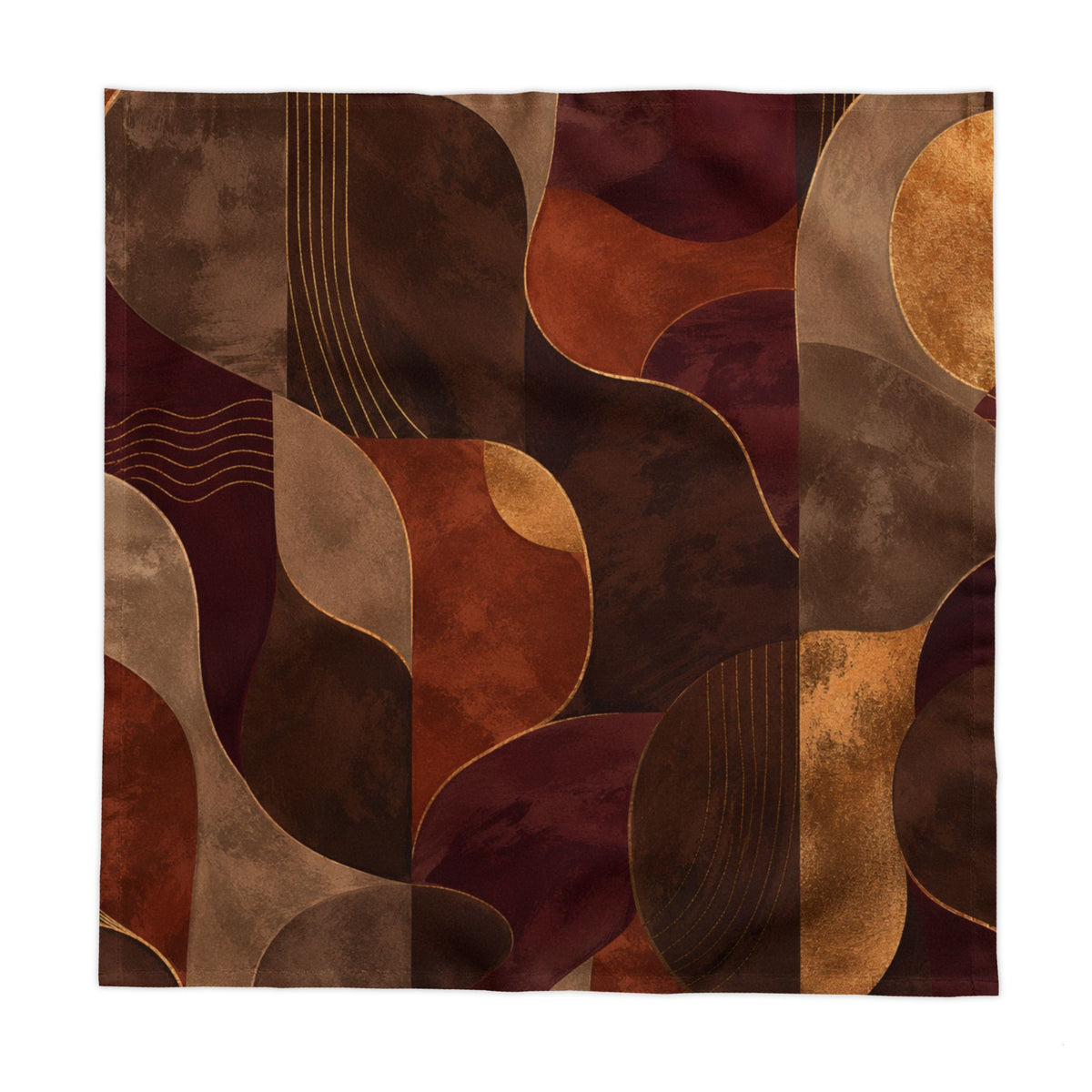 Ember & Earth Tablecloth — Warm Earth Tones Retro Geometric Table Cover