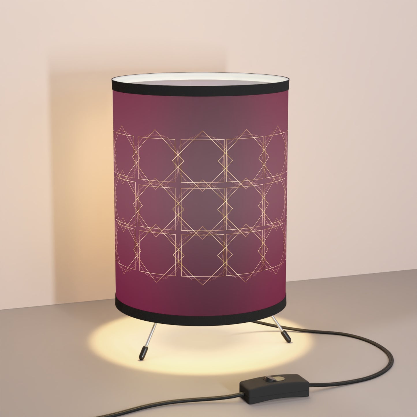 Gilded Elegance (Burgundy) Tripod Lamp