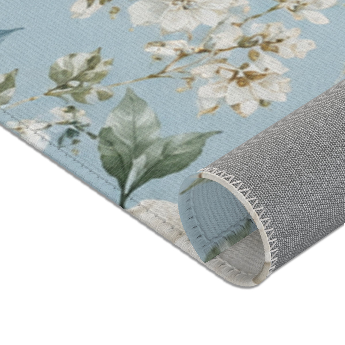 Blue Vintage Hydrangea & Peony Accent Rug