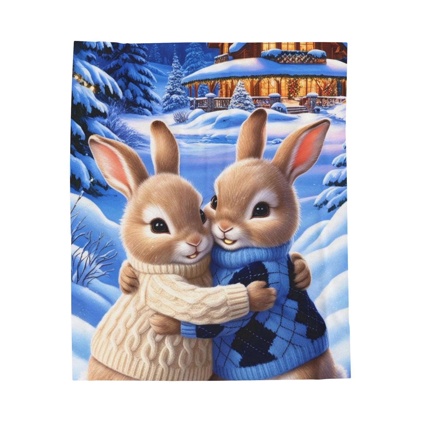 Snuggle Bunnies Velveteen Plush Blanket