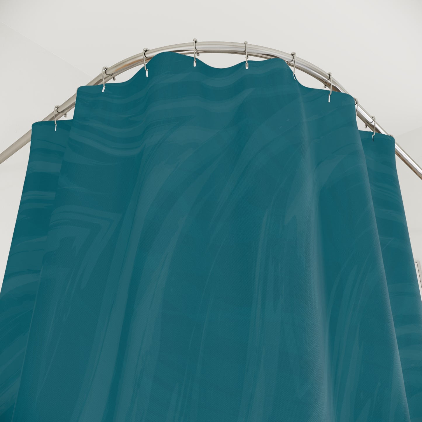 Teal Wave Shower Curtain — Modern Ocean-Inspired Bathroom Decor