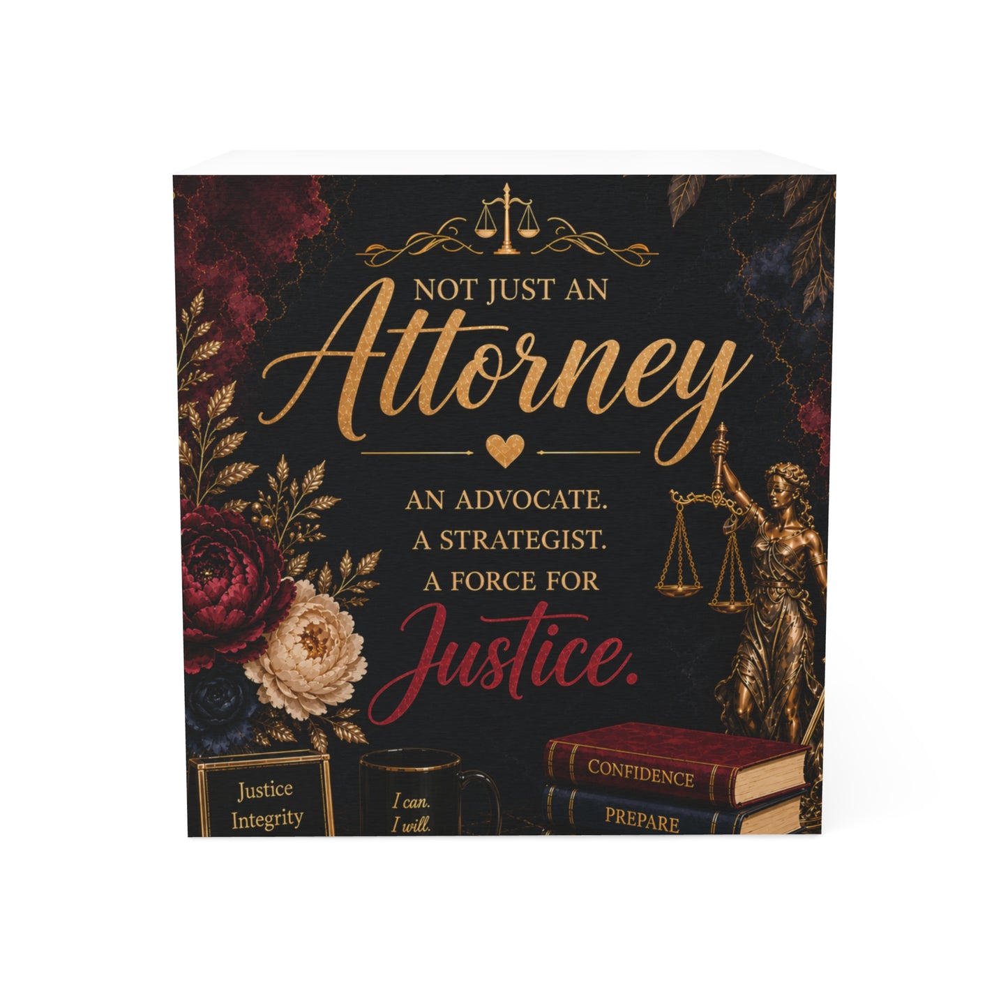 Attorney Note Cube — "Not Just an Attorney" Inspirational Legal Desk Gift