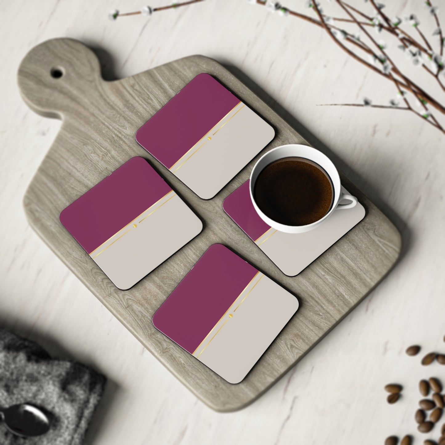 Fuchsia & Taupe Haven Coasters