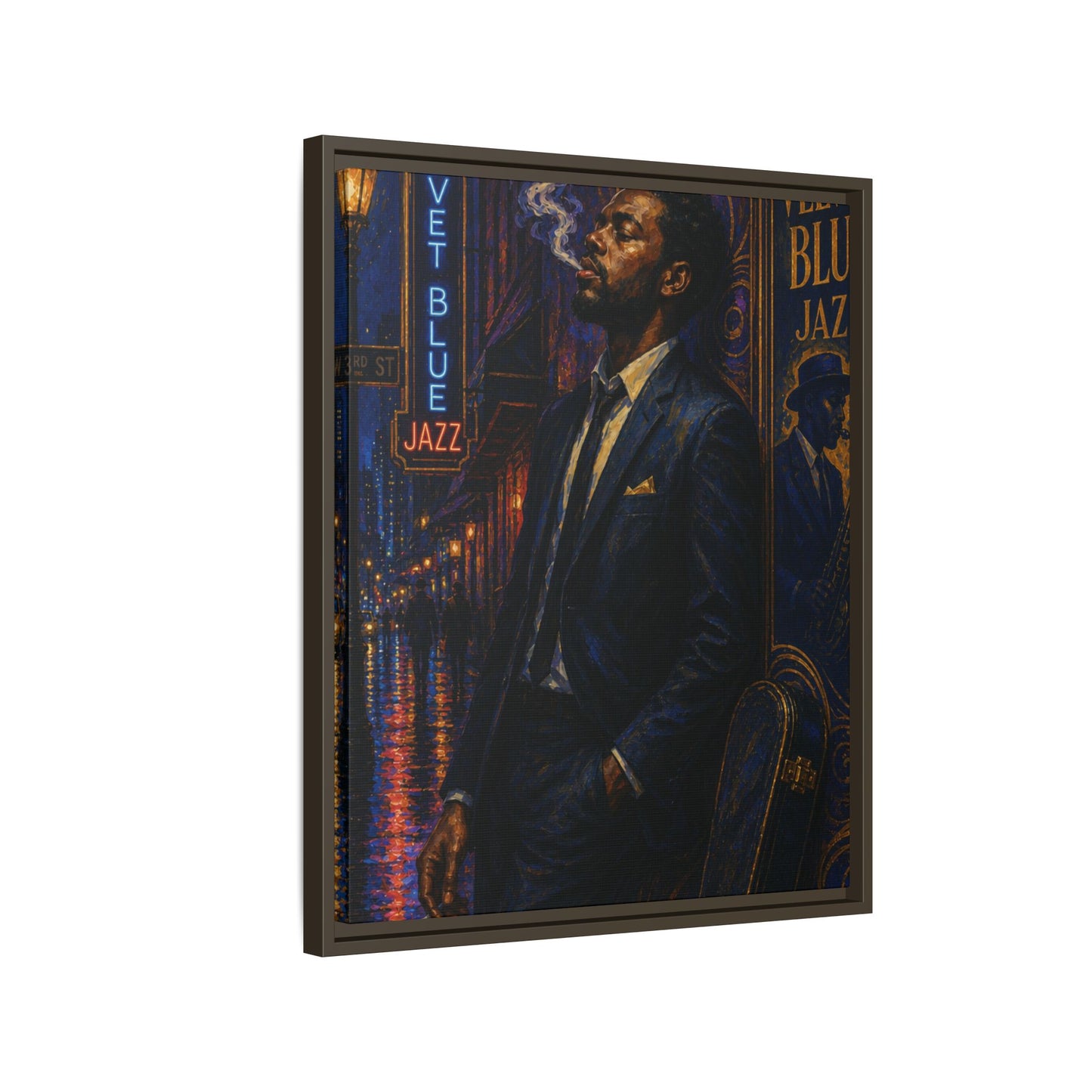 After the Gig Framed Retro Jazz Music Canvas Print
