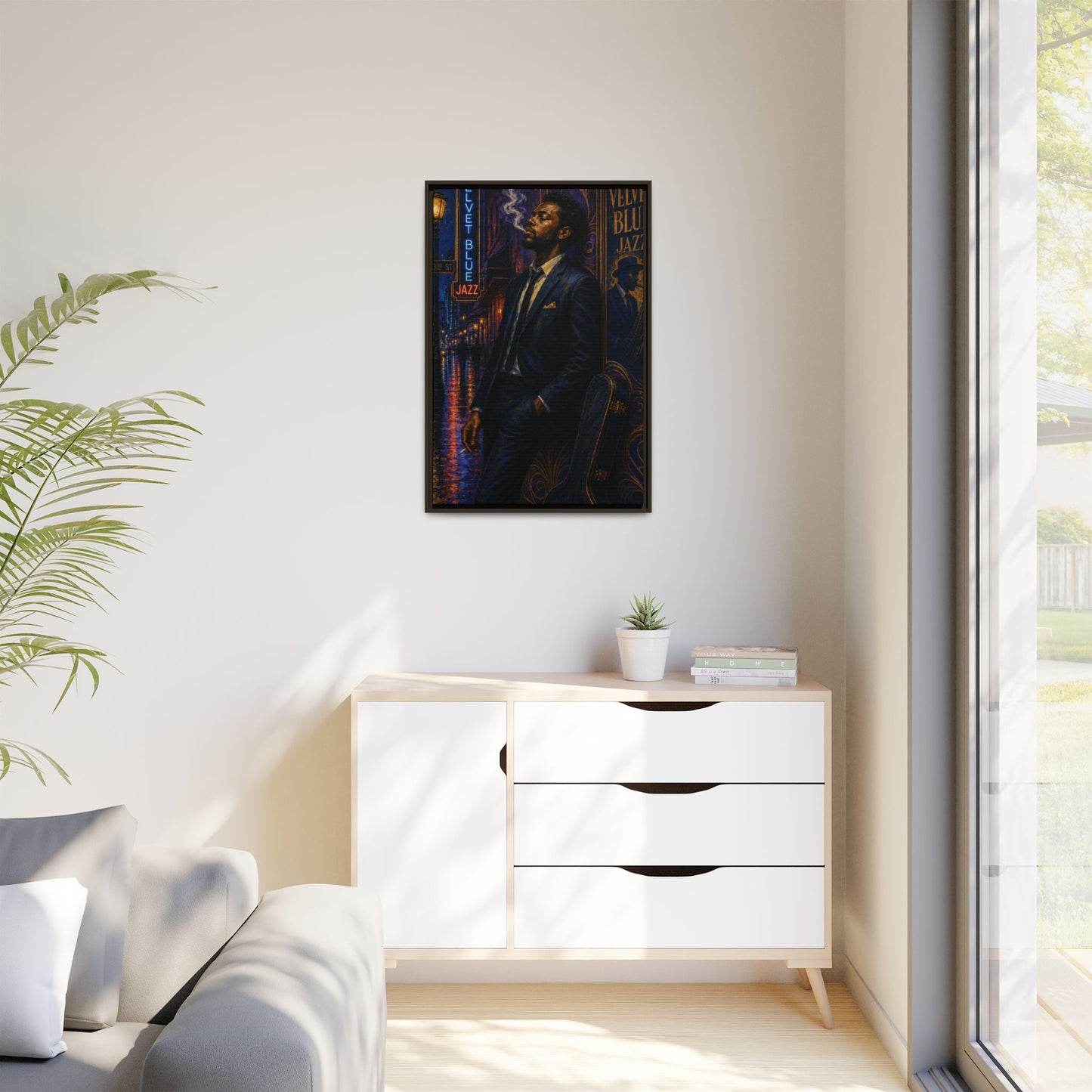 After the Gig Framed Retro Jazz Music Canvas Print
