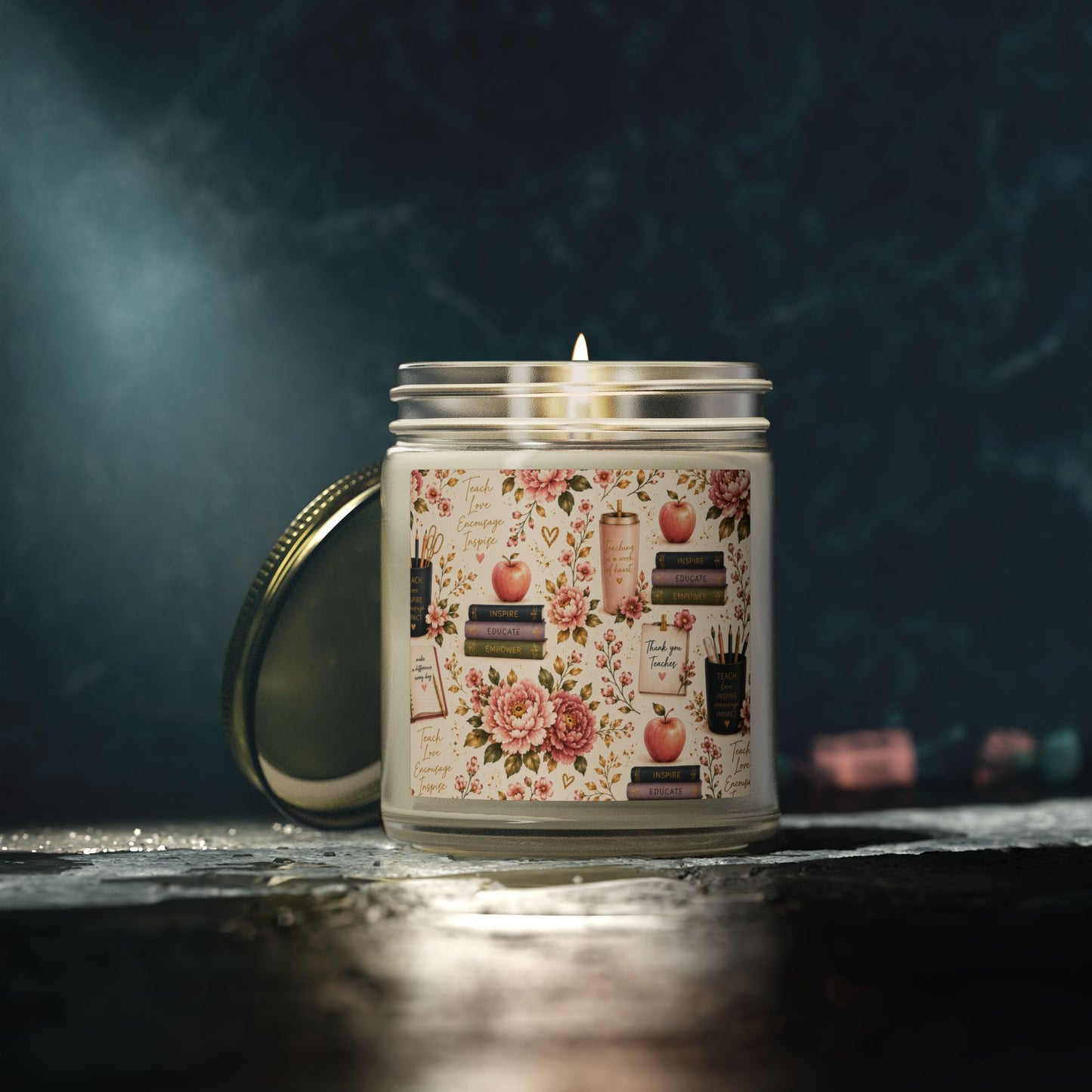 Teacher Appreciation Coconut Apricot Wax Candle — (4oz & 9oz)