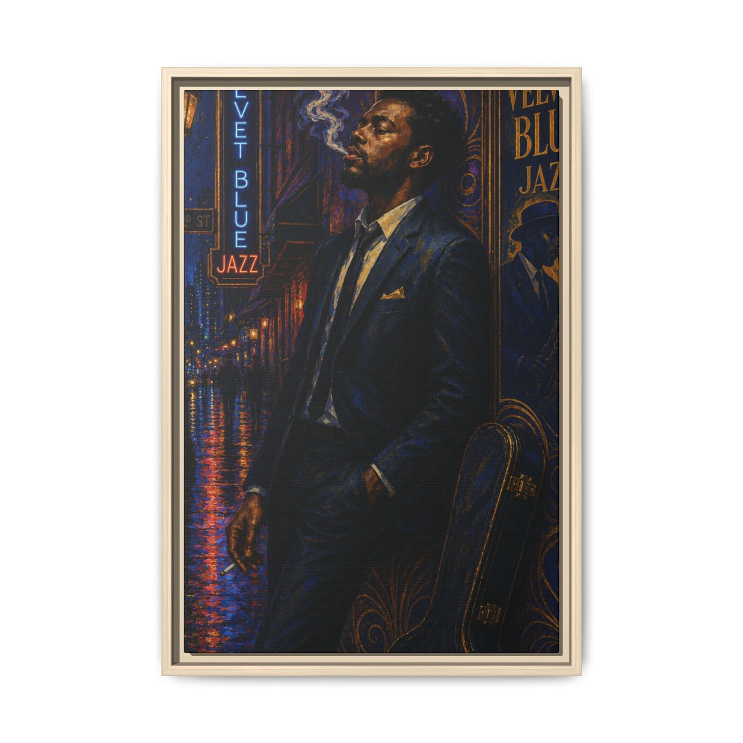 After the Gig Framed Retro Jazz Music Canvas Print
