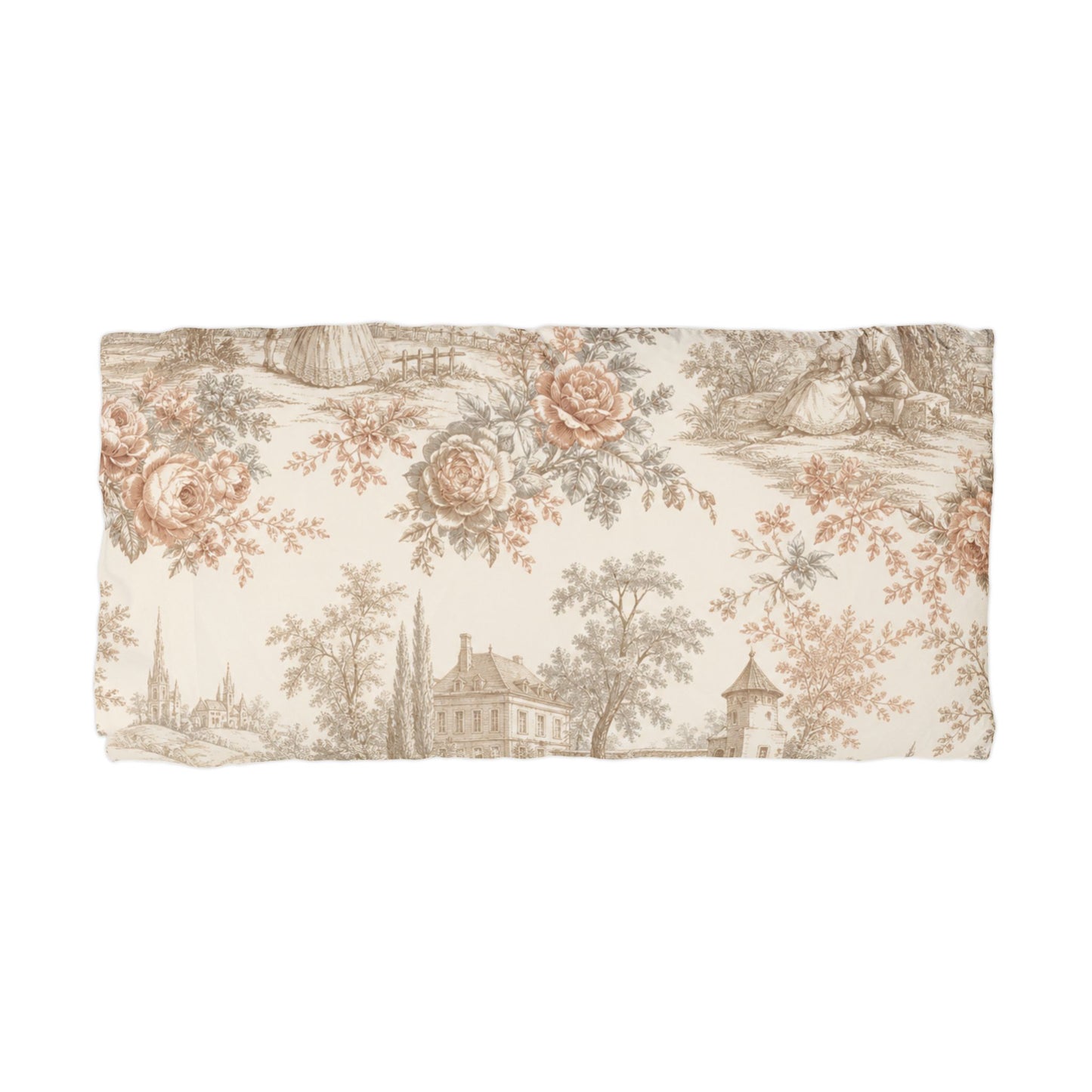 Château Rosé Pillowcase — Vintage Cottage Microfiber Pillow Cover