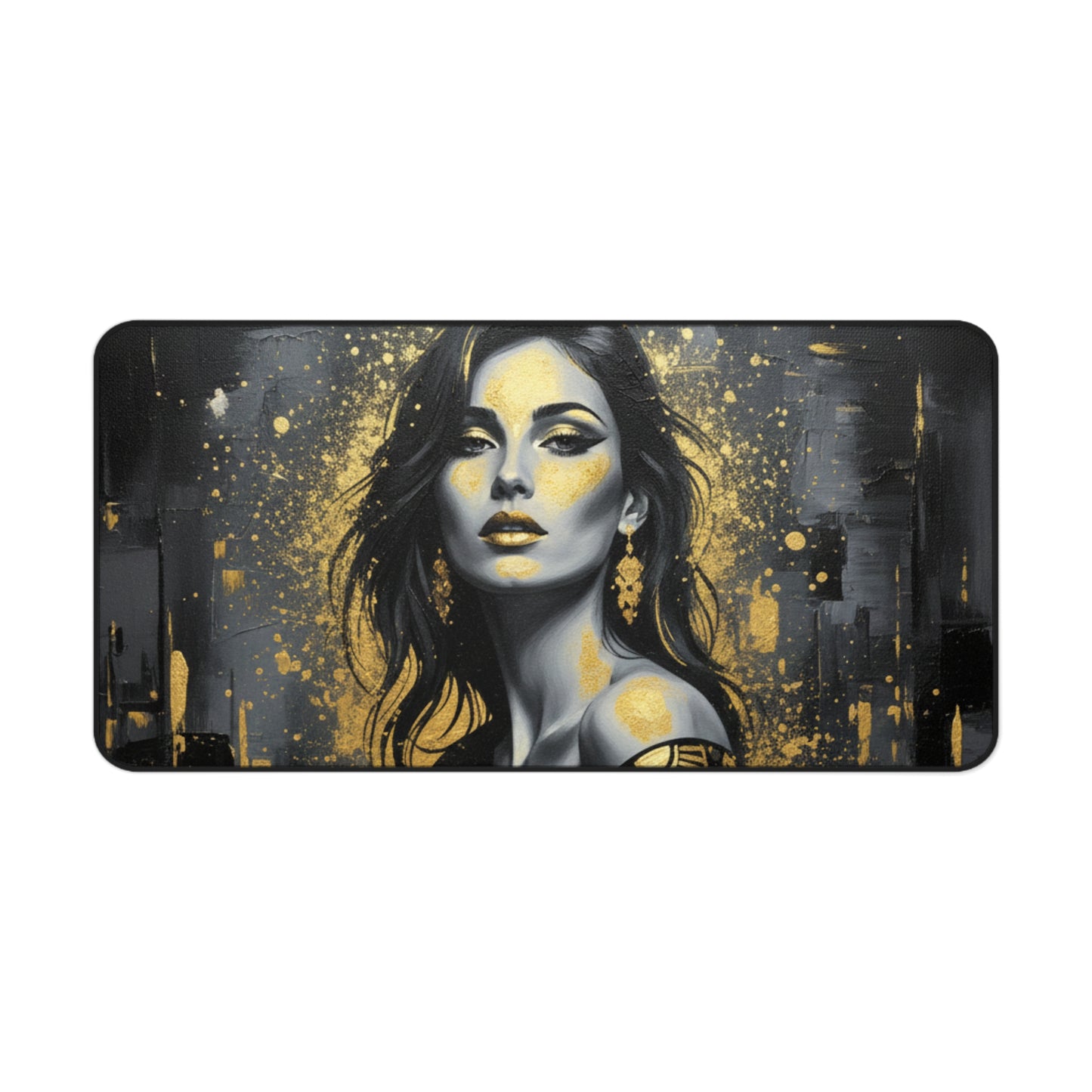 Glam Girl (Gold/Black) Desk Mat