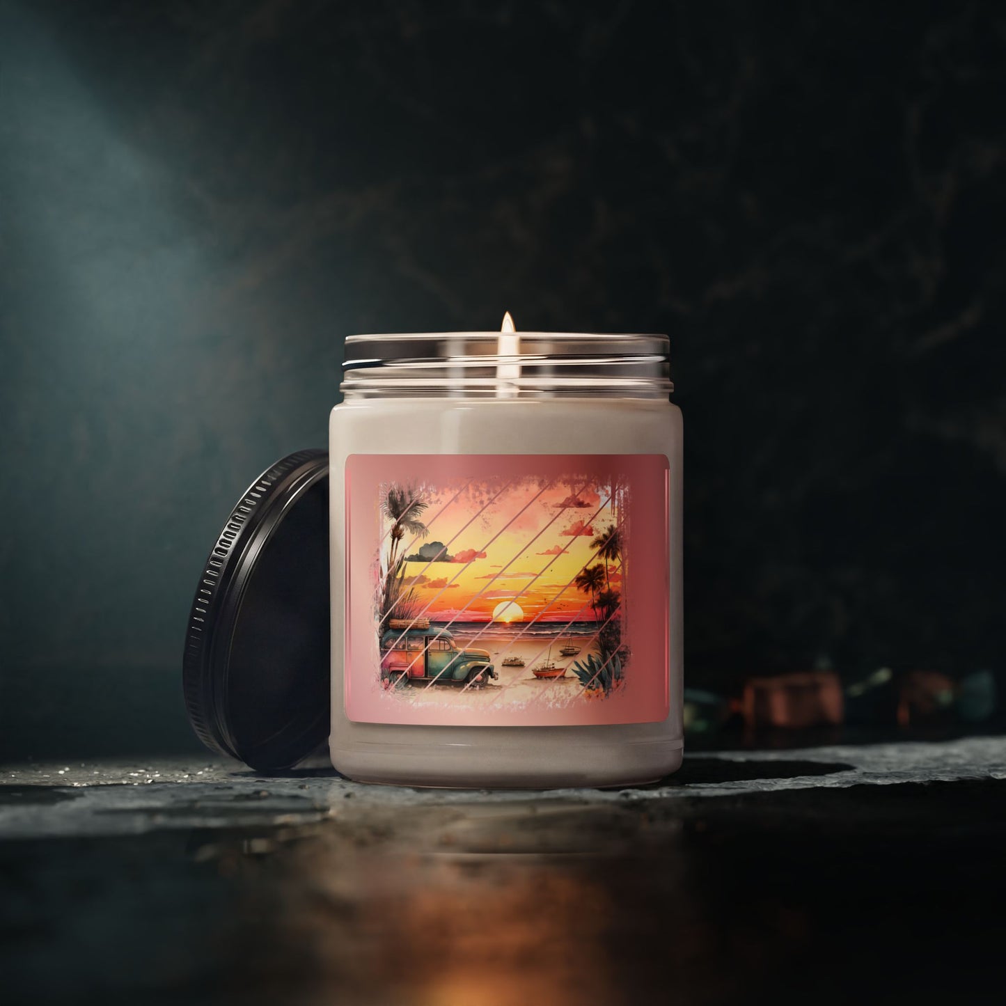 Rose Gold Beach Scented Soy Candle, 9oz