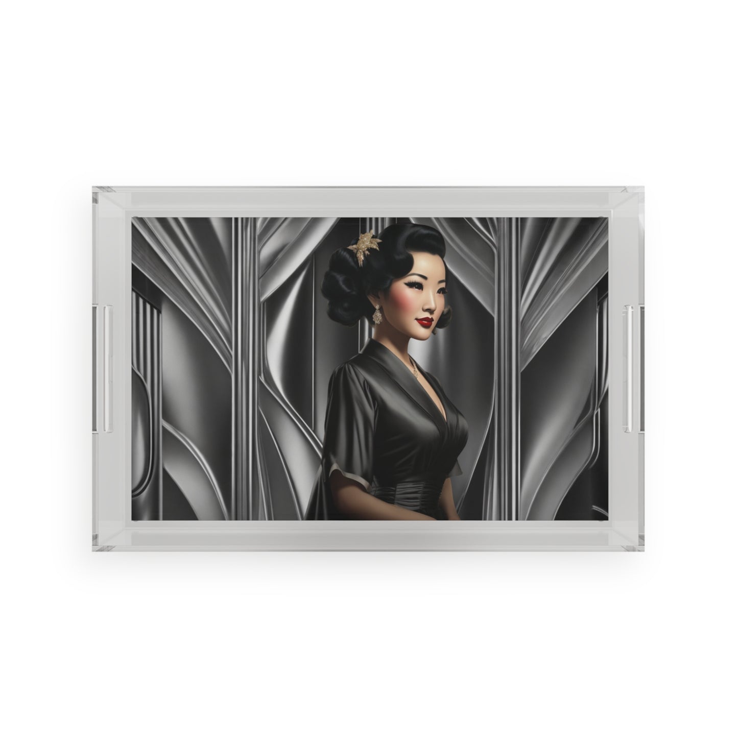 Retro Glam Girls "Keiko" Acrylic Serving Tray