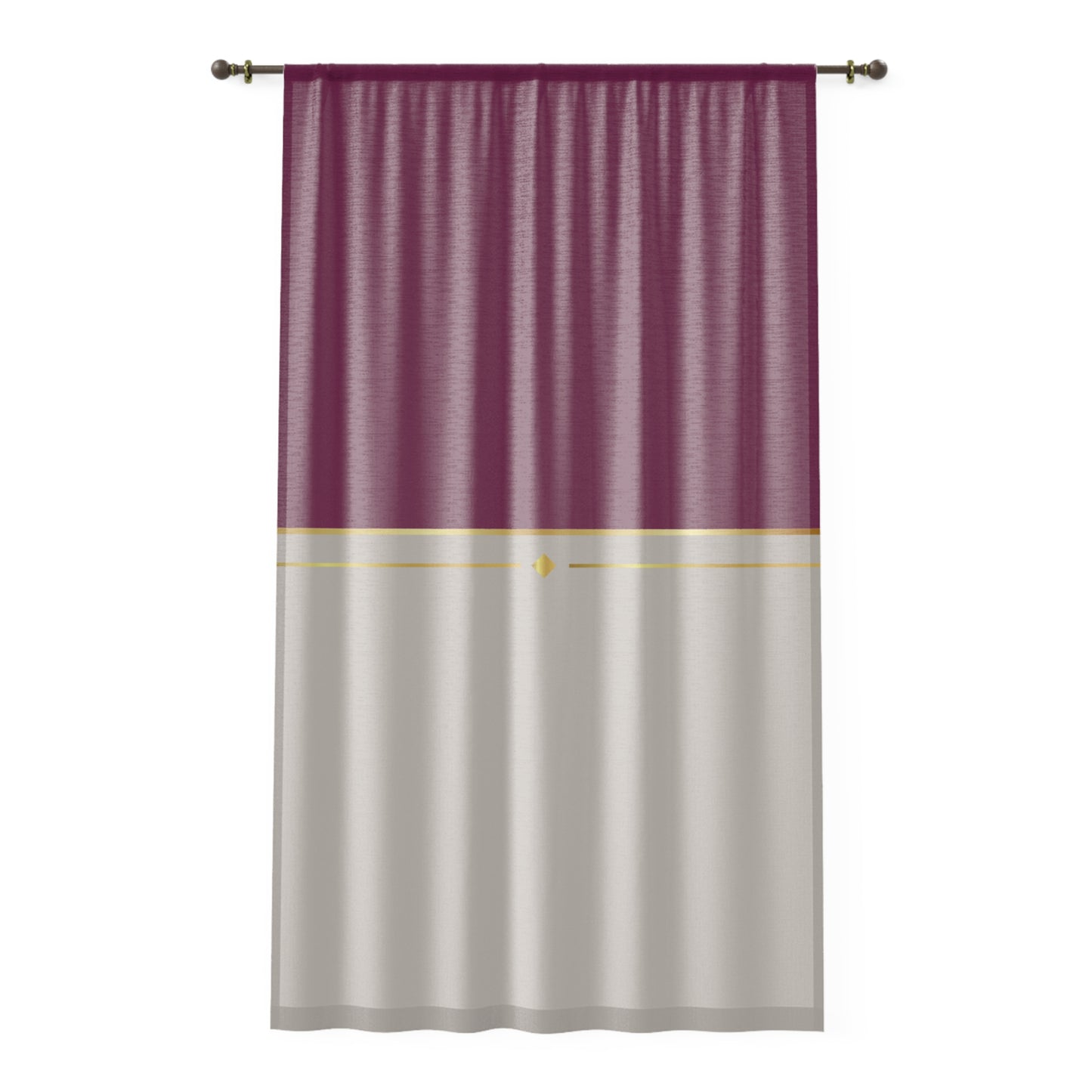 Fuchsia & Taupe Haven Sheer Window Curtain