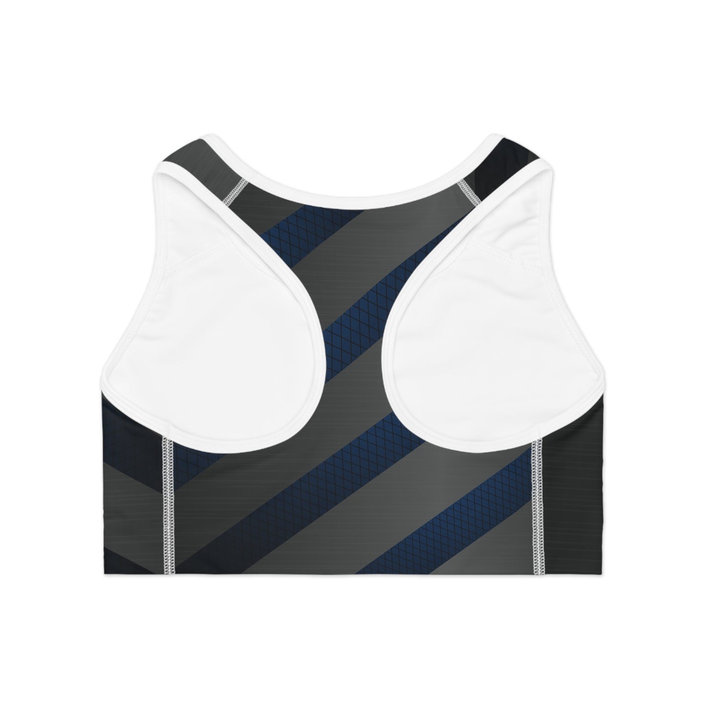 Dark Gray/Blue Sports Bra (AOP)